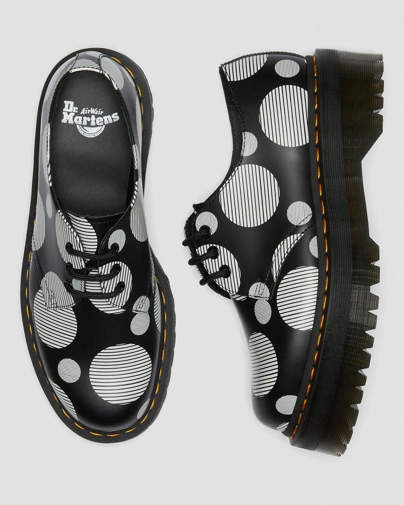 Dr Martens 1461 Polka Dot Smooth Leren Platform Schoenen Heren Zwart | NL 196NWY